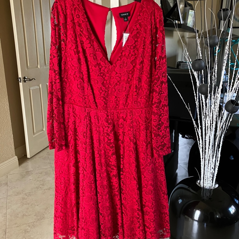 Torrid Red Lace Dress